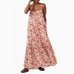 Bird & Knoll Isobel Maxi Dress XL Island Bloom Floral Halter Open Back Cotton